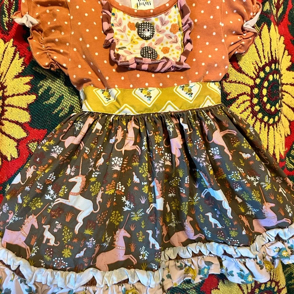 mixed pattern hippie dress with belt - Picture 1 of 5